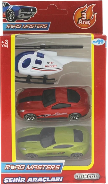 PARAPLY 3'lü Beyaz Helikopterli Metal Araçlar Kız Erkek Çocuk Oyuncak Eğitici Oyuncaklar ürün görseli