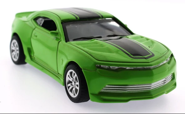 PARAPLY Çek Bırak Yeşil Metal Spor Araba K138A Kız Erkek Çocuk Oyuncak Eğitici Oyuncaklar - Resim 2