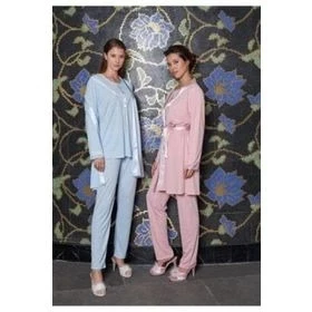 Jar Pierre 318 Uzun Kol 3'lü Sabahlıklı Pijama Takımı ürün görseli 1