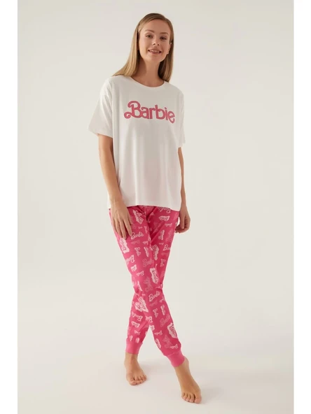 Barbie L1704-s Kadın Kısa Kol Pijama Takımı - Resim 12