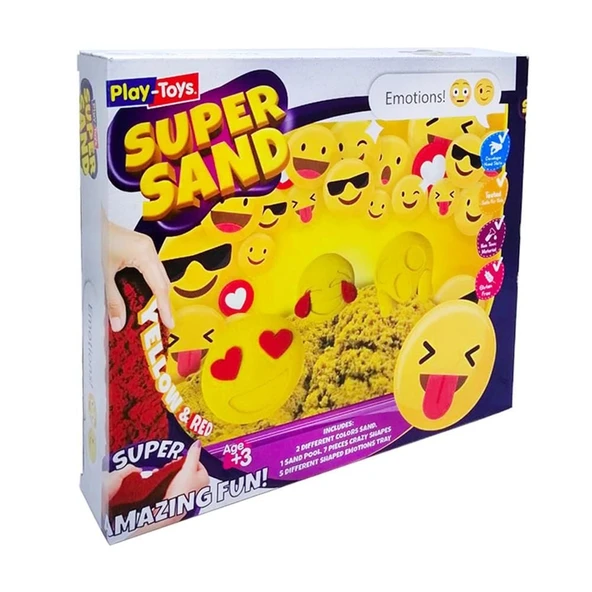 PARAPLY Play-Toys Emoji Oyun Kumu Süper Sand Seti Kız Erkek Çocuk Oyuncak Eğitici Oyuncaklar - Resim 2