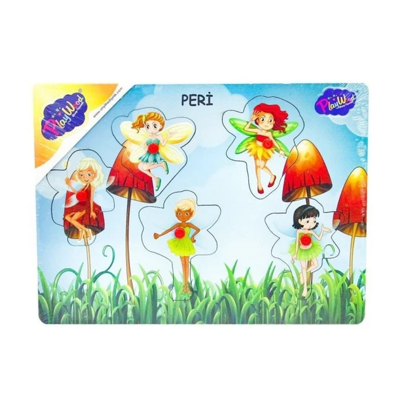 PARAPLY 159/160 AHŞAP TUTMALI PERİ KIZI Kız Erkek Çocuk Oyuncak Eğitici Oyuncaklar - Resim 2