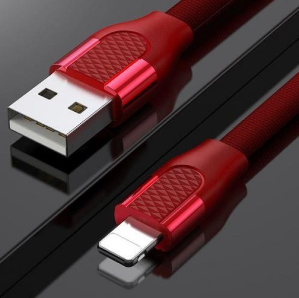 Joyroom S-M359 1M 2.4A İphone Lightning Hızlı Şarj ve Data Kablosu Kırmızı - 3