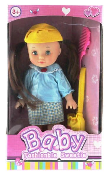 PARAPLY Mavi Saten Elbiseli Et Bebek Kız Erkek Çocuk Oyuncak Eğitici Oyuncaklar - 3