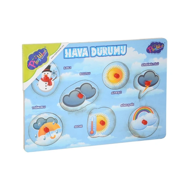 PARAPLY 284/285 AHŞAP TUTMALI HAVA DURUMU Kız Erkek Çocuk Oyuncak Eğitici Oyuncaklar ürün görseli