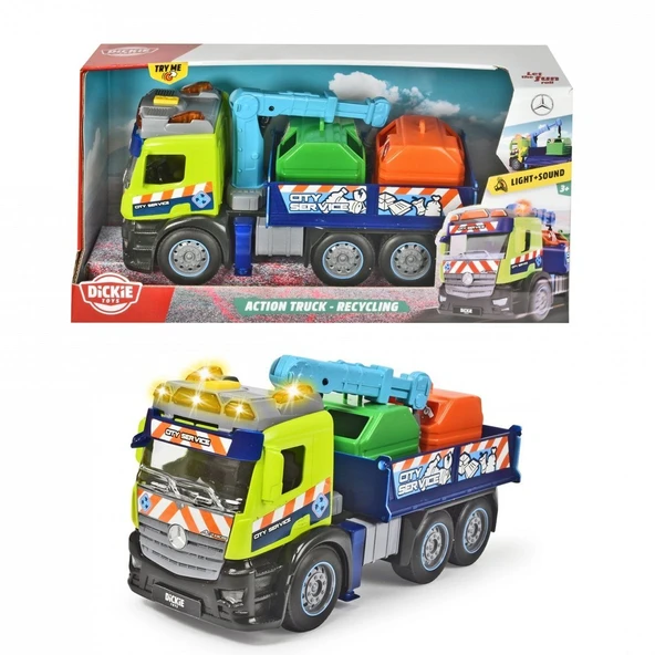 PARAPLY 203745015 Aksiyon Geri Dönüşüm Kamyonu-Dickie Toys Kız Erkek Çocuk Oyuncak Eğitici Oyuncaklar ürün görseli