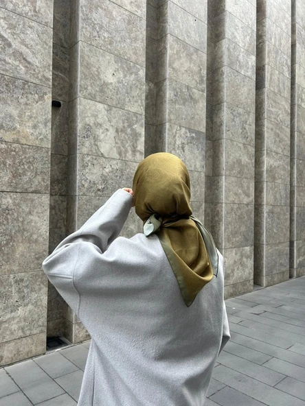 Pamuklu Soft İnci Desen Eşarp-Yağ Yeşili - 4