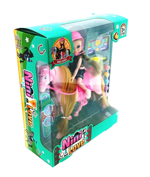 PARAPLY Nini Love Binici Bebek Pembe At Kız Erkek Çocuk Oyuncak Eğitici Oyuncaklar - Resim 3