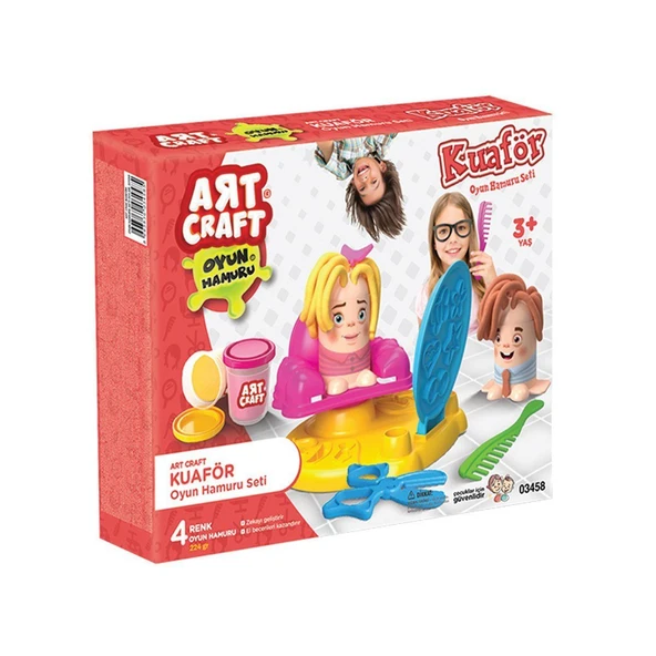 PARAPLY 03458 Dede, Kuaför Oyun Hamur Seti Kız Erkek Çocuk Oyuncak Eğitici Oyuncaklar - 3