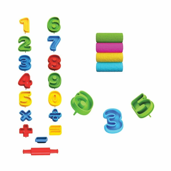 PARAPLY 03552 Dede, 3D Rakamlar Hamur Set 200 gr / +3 yaş Kız Erkek Çocuk Oyuncak Eğitici Oyuncaklar - 2