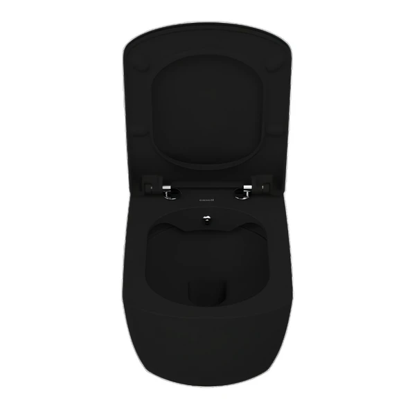 Creavit Elegant Kömür Karası Kanalsız Asma Klozet EG321, Creavit Elegant Duroplast Yavaş Kapak - Resim 3