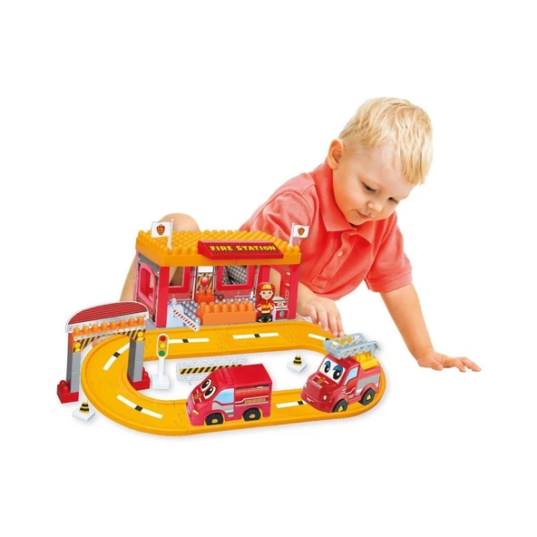 PARAPLY 03323 Dede, İtfaiye Yol Seti Kız Erkek Çocuk Oyuncak Eğitici Oyuncaklar - Resim 3