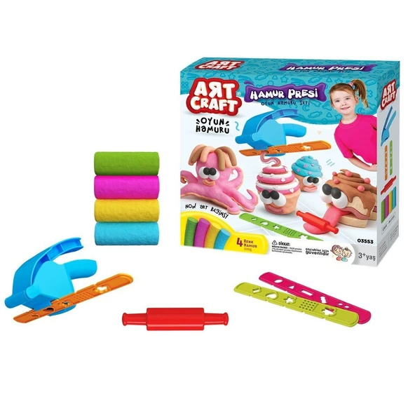 PARAPLY 03553 Dede, El Presi Hamur Set 200 gr Kız Erkek Çocuk Oyuncak Eğitici Oyuncaklar