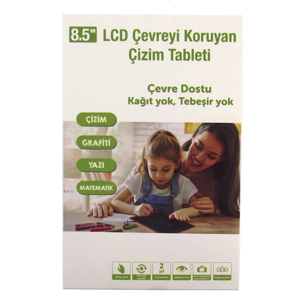 PARAPLY 8,5 Inch LCD Kırmızı Yazı Tahtası Kız Erkek Çocuk Oyuncak Eğitici Oyuncaklar - Resim 2