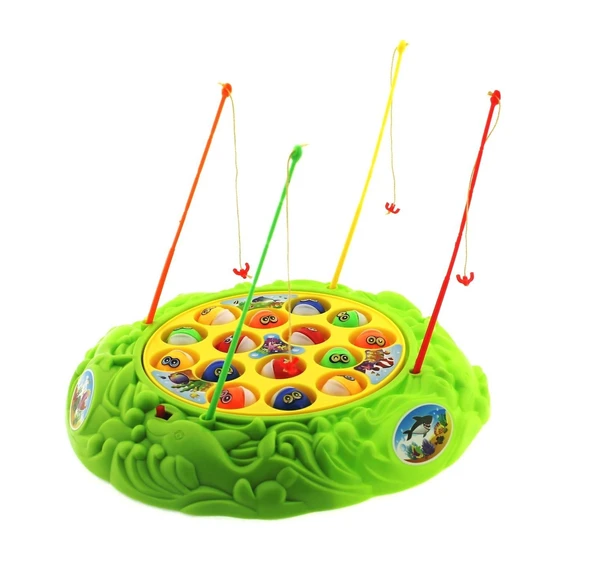 PARAPLY Yuvarlak Yeşil Balık Tutma Oyunu Kız Erkek Çocuk Oyuncak Eğitici Oyuncaklar - Resim 3