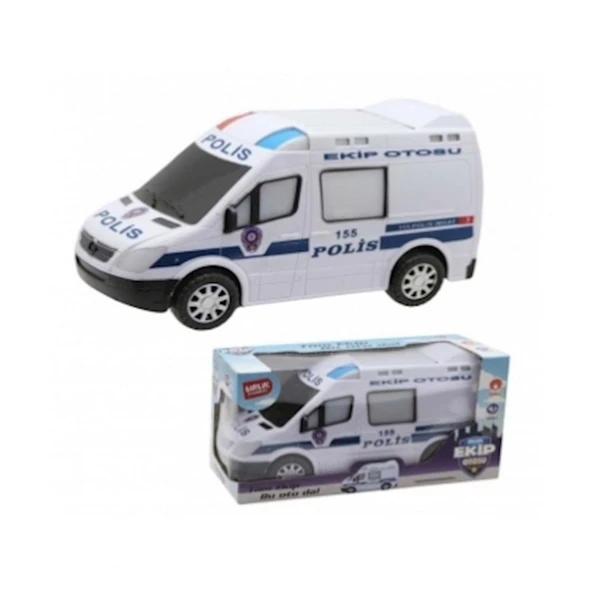 PARAPLY Çarp Dönsün Sesli Işıklı ve Anonslu Polis Minibüsü Kız Erkek Çocuk Oyuncak Eğitici Oyuncaklar - Resim 2