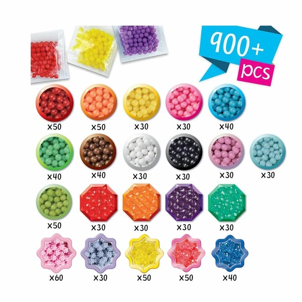 PARAPLY 31912 AquaBeads Çantalı Başlangıç Seti 900 parça +4 yaş Kız Erkek Çocuk Oyuncak Eğitici Oyuncaklar - Resim 3