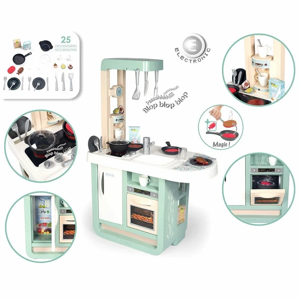 PARAPLY 7600310914 Cherry Kitchen -Smoby Kız Erkek Çocuk Oyuncak Eğitici Oyuncaklar - Resim 2