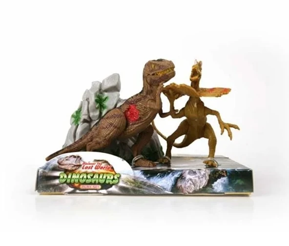 PARAPLY İkili Model Dinozor Figür T-Rex-Dilophosaurus Kız Erkek Çocuk Oyuncak Eğitici Oyuncaklar ürün görseli