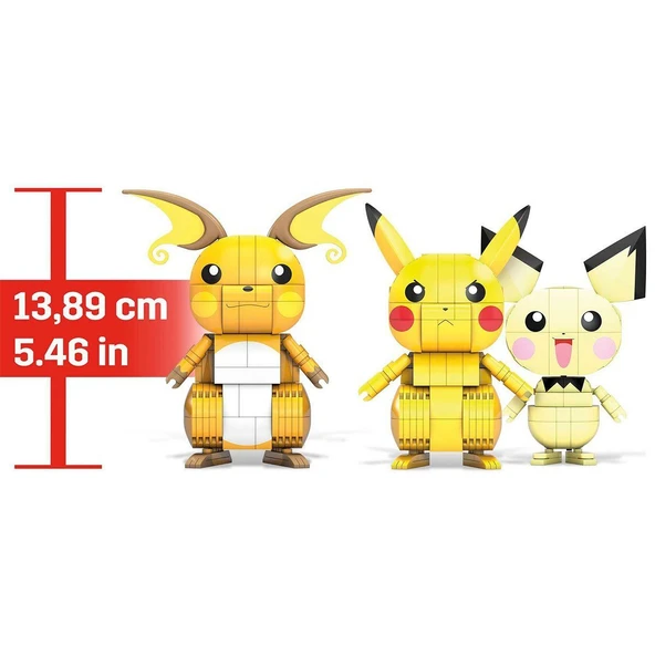 PARAPLY GYH06 MEGA Pokemon - Pikachu Dönüşüm 3lüsü 621 parça Kız Erkek Çocuk Oyuncak Eğitici Oyuncaklar - Resim 2