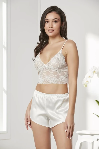 Pierre Cardin 7005 Sabahlıklı Şort Gecelik Takım - Resim 9