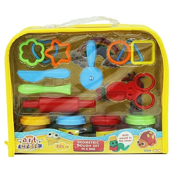 PARAPLY Dede Geometrik Çantalı Hamur Seti Kız Erkek Çocuk Oyuncak Eğitici Oyuncaklar - 2