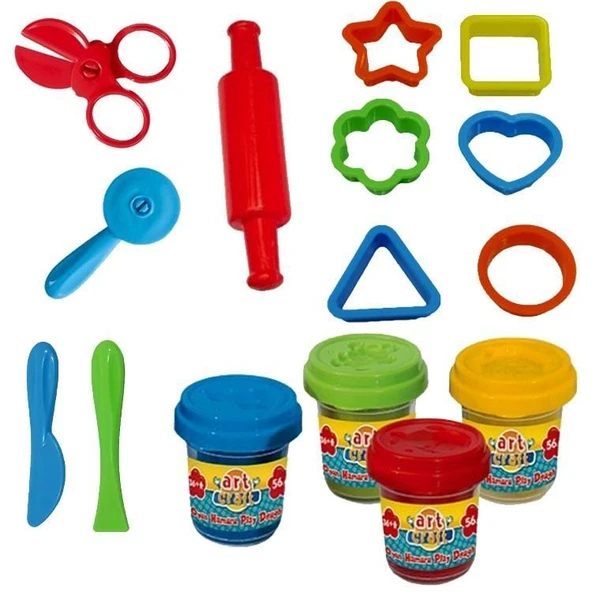 PARAPLY Dede Geometrik Çantalı Hamur Seti Kız Erkek Çocuk Oyuncak Eğitici Oyuncaklar