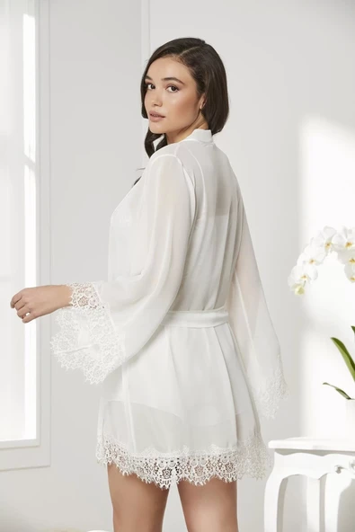 Pierre Cardin 7005 Sabahlıklı Şort Gecelik Takım - Resim 8