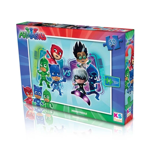 PARAPLY 50 Parça Pjmasks Puzzle Kız Erkek Çocuk Oyuncak Eğitici Oyuncaklar - Resim 2