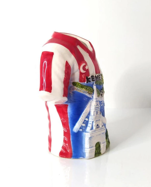 Seramik Türkiye Forması Kalemlik Kemer Yazılı Ev Ofis Dekor 10128 - 4