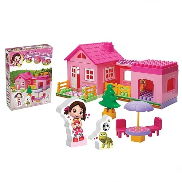 PARAPLY Dede Niloya Tek Katlı Ev Bloklar Kız Erkek Çocuk Oyuncak Eğitici Oyuncaklar - Resim 2