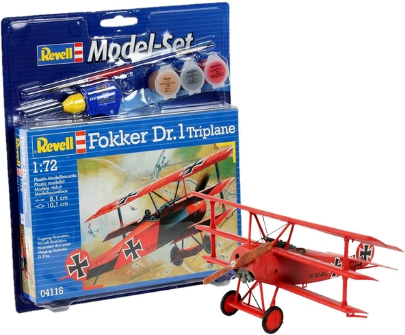 PARAPLY Revell 1:72 Fokker Dr.1 Triplane Model Seti 64116 Kız Erkek Çocuk Oyuncak Eğitici Oyuncaklar - 3