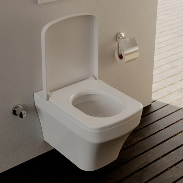 Creavit Solo Beyaz Kanalsız Asma Klozet SO321, Creavit Solo Essere Duroplast Yavaş Kapak - 2