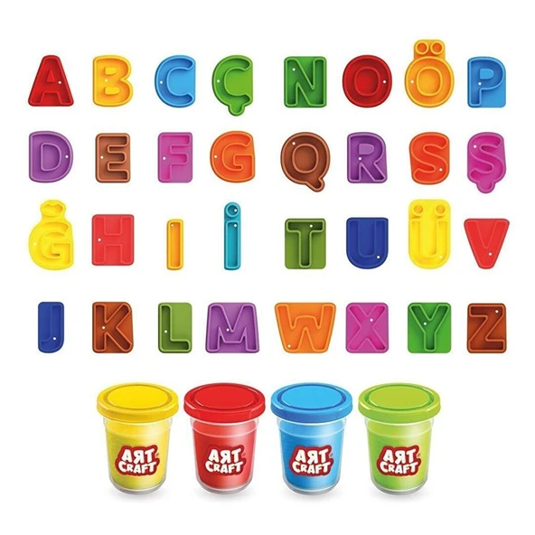 PARAPLY Alfabe Hamur Seti 224 Gr - 03731 Kız Erkek Çocuk Oyuncak Eğitici Oyuncaklar - 3