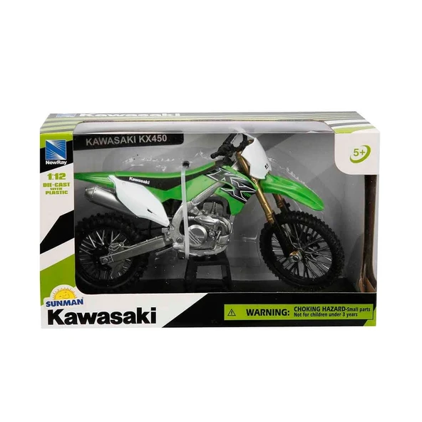 PARAPLY 1:12 NewRay Kawasaki KX 450F Motor Kız Erkek Çocuk Oyuncak Eğitici Oyuncaklar - Resim 2