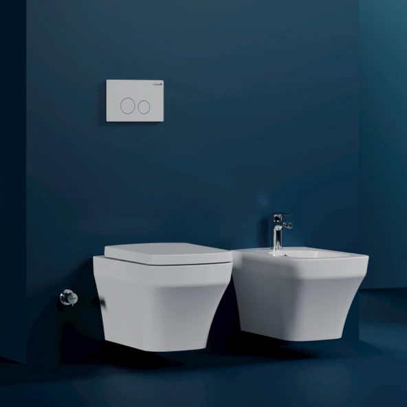 Creavit Solo Beyaz Kanalsız Asma Klozet SO321, Creavit Solo Essere Duroplast Yavaş Kapak - 6