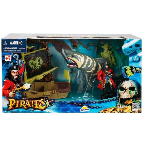 PARAPLY Karanlıkta Parlayan Korsan Oyun Seti Kız Erkek Çocuk Oyuncak Eğitici Oyuncaklar - Resim 2