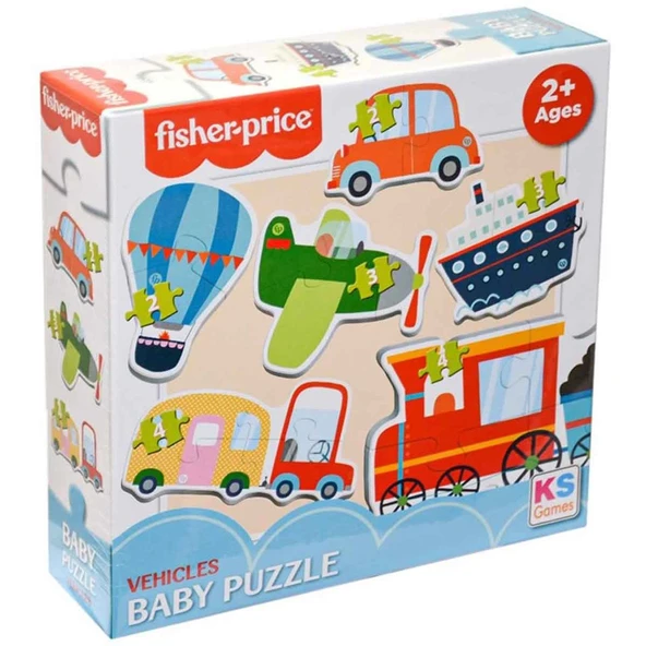PARAPLY KS Fisher Price Baby Vehicles 6 in 1 Puzzle Kız Erkek Çocuk Oyuncak Eğitici Oyuncaklar ürün görseli