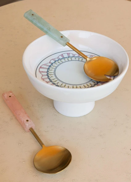 The Mia Spring Ayaklı Meyvelik Pembe 23x14 cm - Resim 4