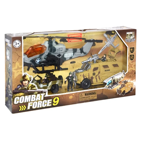 PARAPLY Combat Force Zırhlı Araç ve Helikopterli Büyük Askeri Set Kız Erkek Çocuk Oyuncak Eğitici Oyuncaklar ürün görseli
