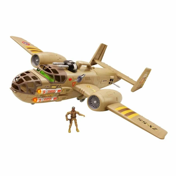 PARAPLY 33938 The Corps Universe Beast Bomber Sesli ve Işıklı Askeri Uçak Kız Erkek Çocuk Oyuncak Eğitici Oy - Resim 2