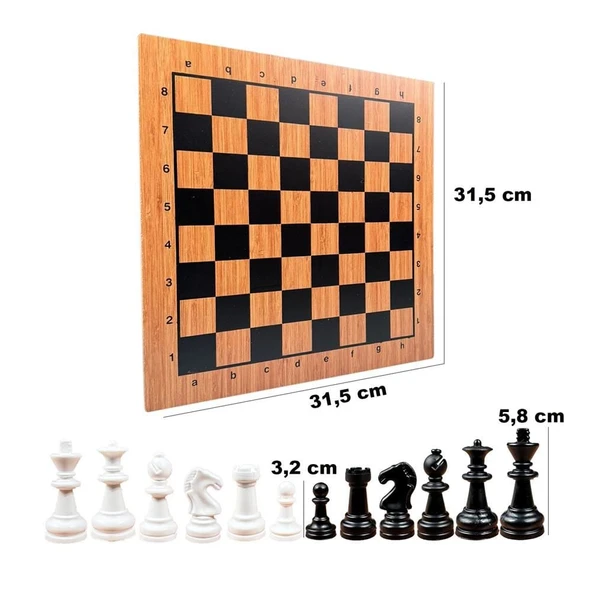 PARAPLY TR5011 Toru Ahşap Satranç Seti Kız Erkek Çocuk Oyuncak Eğitici Oyuncaklar - Resim 3