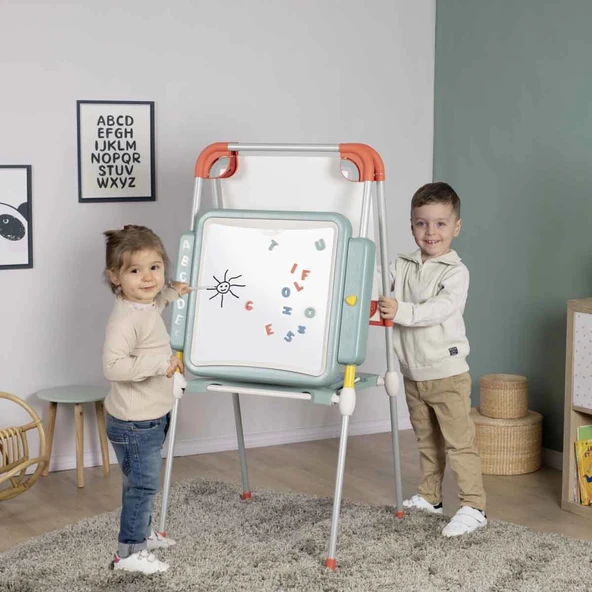PARAPLY Smoby Metal Ayaklı Çift Taraflı Manyetik Yazı Tahtası 7600410207 Kız Erkek Çocuk Oyuncak Eğitici Oyu - Resim 2