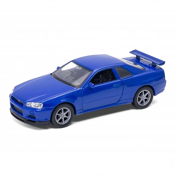PARAPLY Welly 1:32 Nissan Skyline GTR R34 Çek Bırak Araba Kız Erkek Çocuk Oyuncak Eğitici Oyuncaklar ürün görseli