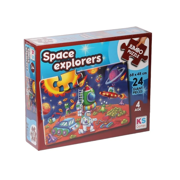 PARAPLY JP 31011 Space Explorers Jumbo Puzzle 24 Parça -KSPuzzle Kız Erkek Çocuk Oyuncak Eğitici Oyuncaklar ürün görseli