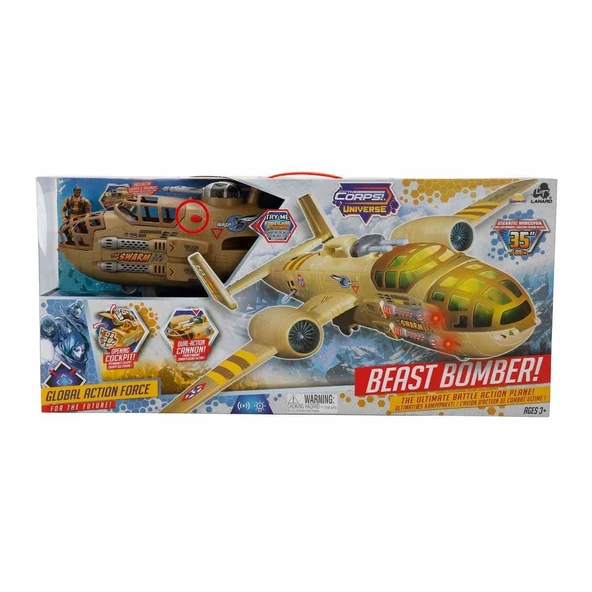 PARAPLY 33938 The Corps Universe Beast Bomber Sesli ve Işıklı Askeri Uçak Kız Erkek Çocuk Oyuncak Eğitici Oy ürün görseli