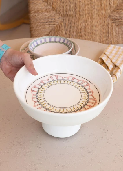 The Mia Spring Ayaklı Meyvelik Pembe 23x14 cm - Resim 5