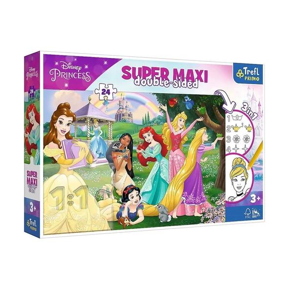 PARAPLY PUZZLE-41008 Super Maxi Princess 3IN1 14 Parça Çocuk Puzzle Kız Erkek Çocuk Oyuncak Eğitici Oyuncakl ürün görseli
