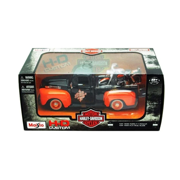 PARAPLY Maisto 1:24 Ford Pick-Up 1948 Model Araba Kız Erkek Çocuk Oyuncak Eğitici Oyuncaklar - Resim 3