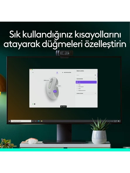 Logitech Signature M650 Büyük Boy Sol El Için Sessiz Kablosuz Mouse - Beyaz - 5